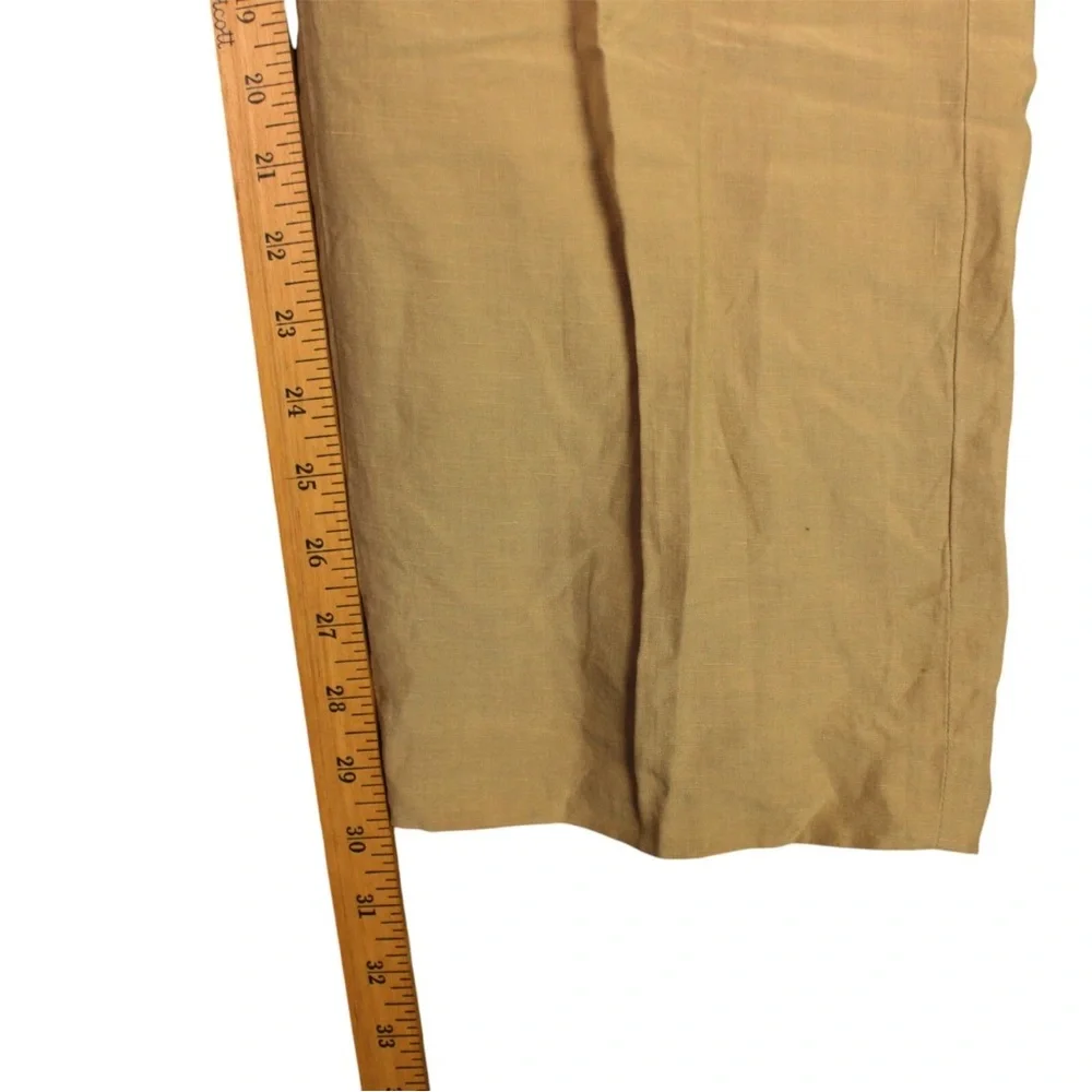 Vintage Polo Ralph Lauren Pant Mens 38x30 Beige Linen Silk Pockets Lightweight